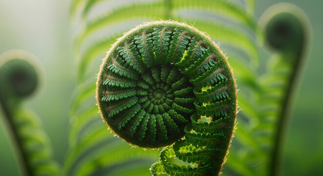 Fiddlehead fern — Fibonacci spiral in nature
